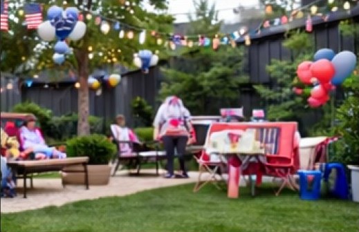 Backyard party setup